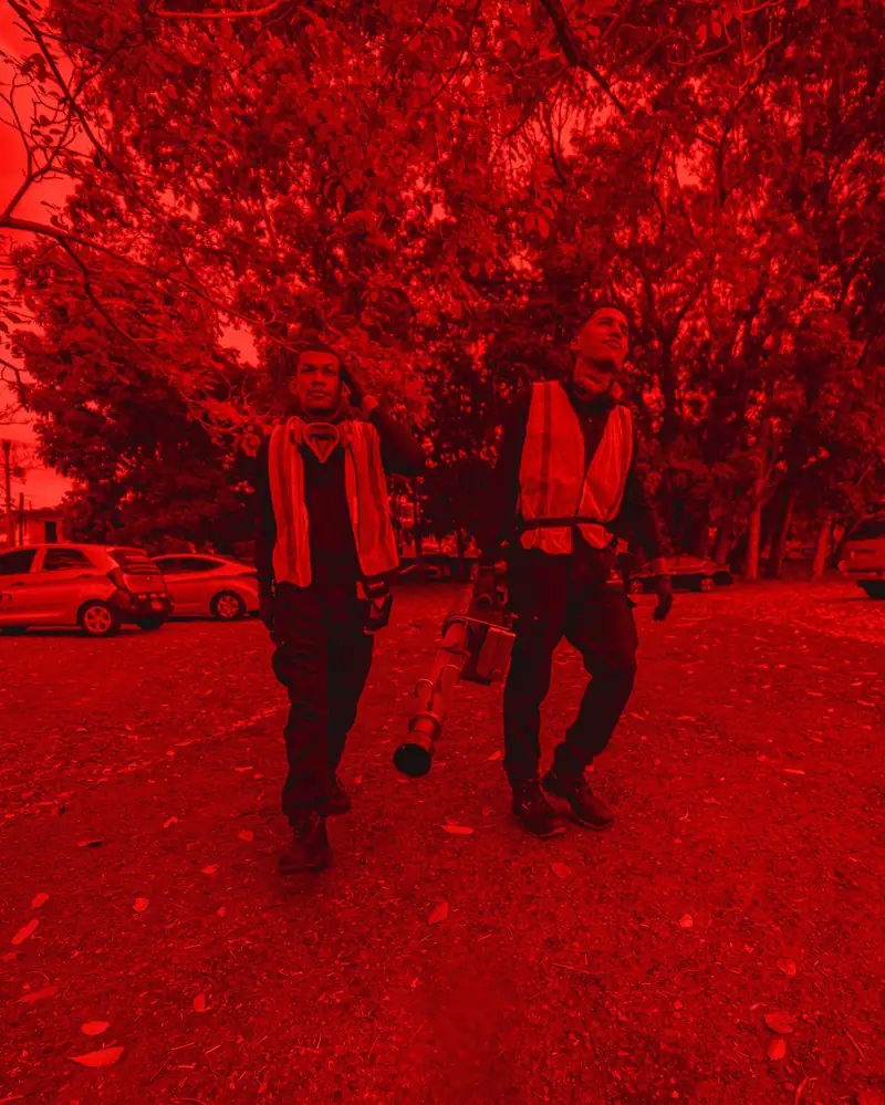 Technicians on an outdoor job